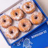Open Borough 22 box of six gluten free vegan fried ring doughnuts rolled in caster sugar